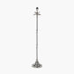 Trafalgar Nickel Metal Palm Tree Floor Lamp Base with Harry 45cm Ivory Cotton Mix Cylinder Lampshade