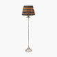Trafalgar Nickel Metal Palm Tree Floor Lamp Base with Athira 45cm Multi Chevron Design Mushroom Pleat Tapered Lamp Shade