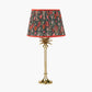 Trafalgar Gold Metal Palm Tree Table Lamp Base with Floressa 35cm Red Floral Patterned Mushroom Pleat Tapered Lamp Shade