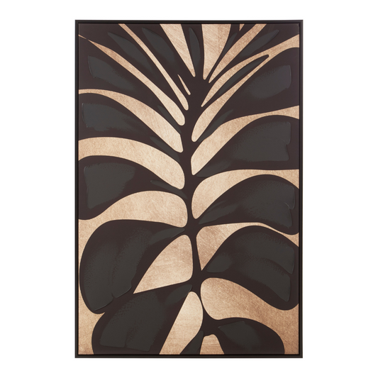 Astratto_Canvas_Black_Leaf_Design_Wall_Art_interia.co.uk