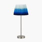 Sesvenna Brushed Silver Metal Stick Table Lamp Base with Savoie 25cm Pleated Shade Cobalt