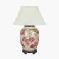 Hellebore Medium Glass Table Lamp Base with Bacall 40cm Almond Silk Knife Pleat Empire Lampshade