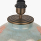 Coral Peony Large Glass Table Lamp Base with Lino 40cm White Self Lined Linen Cylinder Lampshade
