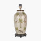 Safari Tall Glass Table Lamp Base with Milos 40cm Natural Linen Tapered Lampshade