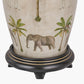 Safari Tall Glass Table Lamp Base with Milos 40cm Pistachio Green Linen Tapered Lampshade