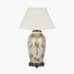 Safari Tall Glass Table Lamp Base with Bacall 45cm Almond Silk Knife Pleat Empire Lampshade