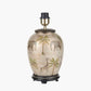 Safari Medium Glass Table Lamp Base with Milos 35cm Natural Linen Tapered Lampshade