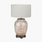 Deer Medium Glass Table Lamp Base with Henry 35cm White Handloom Cylinder Lampshade
