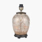 Deer Medium Glass Table Lamp Base with Henry 35cm White Handloom Cylinder Lampshade