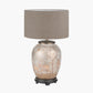 Deer Medium Glass Table Lamp Base with Edward 30cm Natural Linen Cylinder Shade