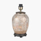 Deer Medium Glass Table Lamp Base with Edward 30cm Natural Linen Cylinder Shade