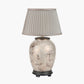 Honeysuckle Medium Glass Table Lamp Base with Lyndon 35cm Taupe Silk Mix Knife Pleat Tapered Lampshade