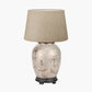Honeysuckle Medium Glass Table Lamp Base with Milos 35cm Natural Linen Tapered Lampshade