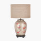 Pheasant Medium Glass Table Lamp Base with Edward 30cm Natural Linen Cylinder Lampshade