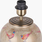Pheasant Medium Glass Table Lamp Base with Edward 30cm Natural Linen Cylinder Lampshade