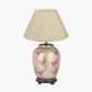 Pheasant Medium Glass Table Lamp Base with Bacall 35cm Almond Silk Knife Pleat Empire Lampshade