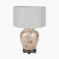 Butterflies Small Glass Table Lamp Base with Harry 25cm Ivory Cotton Mix Cylinder Lampshade