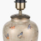Butterflies Small Glass Table Lamp Base with Harry 25cm Ivory Cotton Mix Cylinder Lampshade