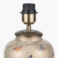 Butterflies Small Glass Table Lamp Base with Harry 25cm Steel Grey Cotton Mix Cylinder Lampshade