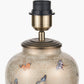 Butterflies Small Glass Table Lamp Base with Bacall 30cm Almond Silk Knife Pleat Empire Lampshade