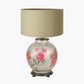 Rhododendron Large Glass Table Lamp Base with Harry 45cm Taupe Cotton Mix Cylinder Lampshade