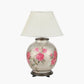 Rhododendron Large Glass Table Lamp Base with Bacall 50cm Almond Silk Knife Pleat Empire Lampshade