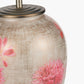 Dahlia Alstroemeria Medium Glass Lamp Base with Lyndon 35cm Ivory Silk Mix Knife Pleat Tapered Lampshade