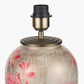 Dahlia Alstroemeria Medium Glass Lamp Base with Edward 35cm Natural Linen Cylinder Lampshade