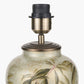 Parrot Small Glass Table Lamp Base with Edward 30cm Natural Linen Cylinder Lampshade