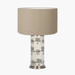 Guinea Foul Large Cylinder Glass Table Lamp Base with Henry 40cm Taupe Handloom Cylinder Lampshade