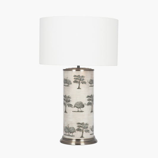 Guinea Foul Large Cylinder Glass Table Lamp Base