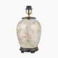 Daikon Flower Medium Glass Table Lamp Base with Henry 35cm White Handloom Cylinder Lampshade