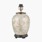 Daikon Flower Medium Glass Table Lamp Base with Henry 35cm White Handloom Cylinder Lampshade