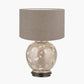 Honeysuckle Large Glass Table Lamp Base with Edward 40cm Natural Linen Cylinder Lampshade