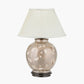 Honeysuckle Large Glass Table Lamp Base with Bacall 45cm Almond Silk Knife Pleat Empire Lampshade