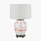 Flamingo Medium Glass Table Lamp Base with Lino 35cm White Self Lined Linen Cylinder Lampshade