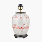 Flamingo Medium Glass Table Lamp Base with Lino 35cm White Self Lined Linen Cylinder Lampshade