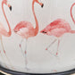 Flamingo Medium Glass Table Lamp Base with Lino 35cm White Self Lined Linen Cylinder Lampshade