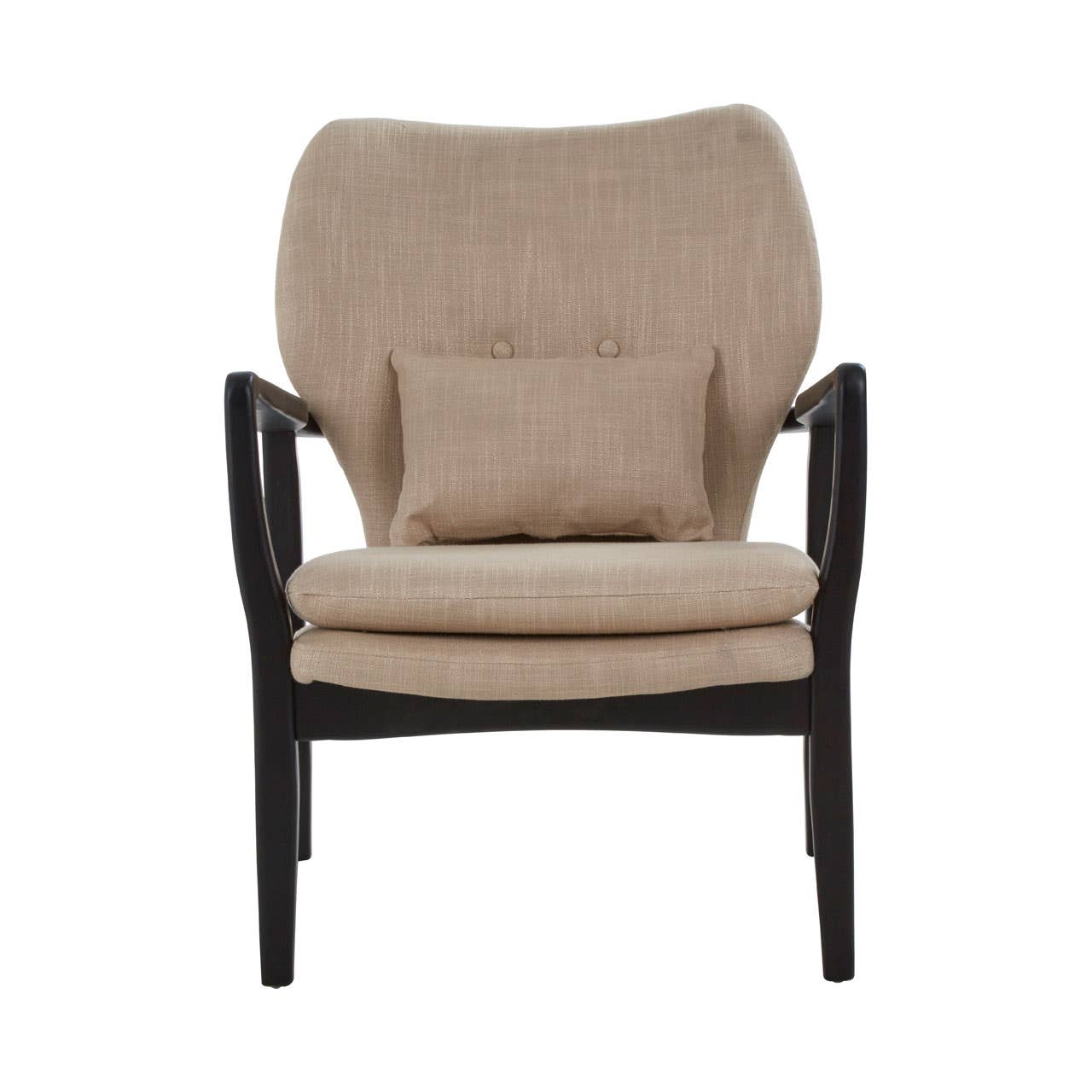 Stockholm Beige Chair With Black Wooden Frame-interia.co.uk