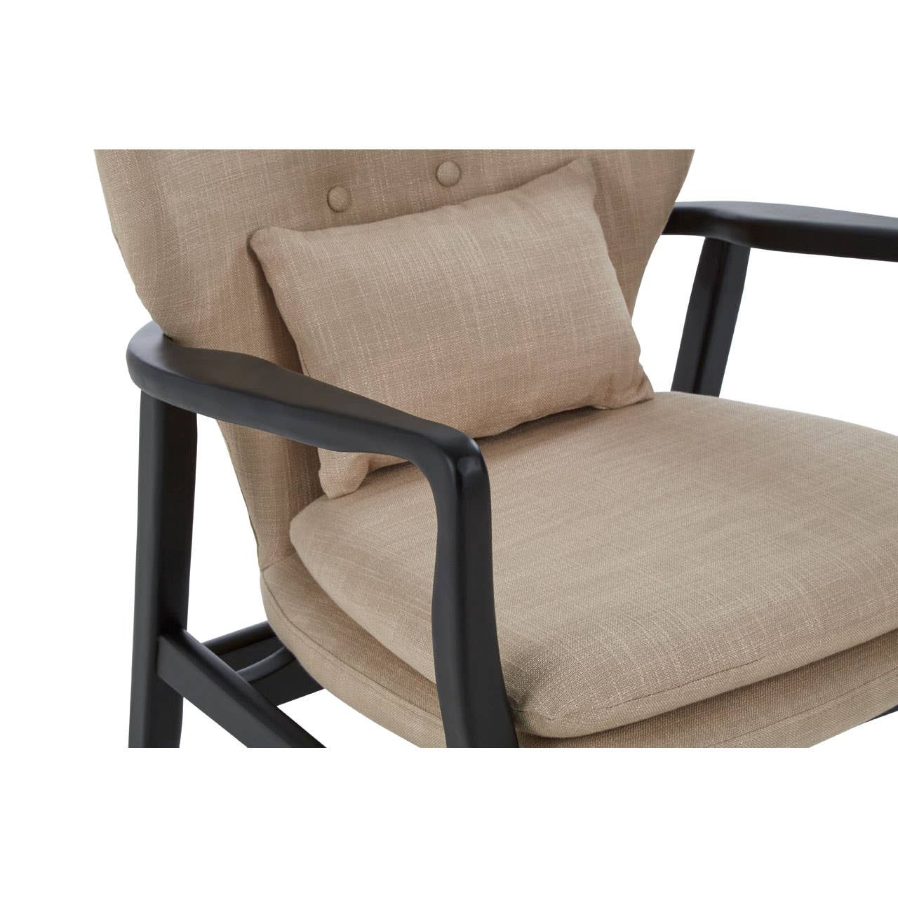 Stockholm Beige Chair With Black Wooden Frame-interia.co.uk