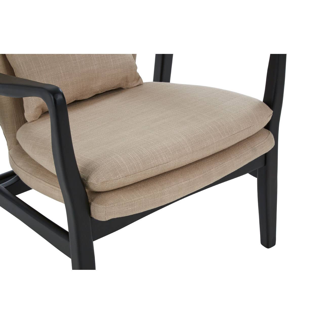 Stockholm Beige Chair With Black Wooden Frame-interia.co.uk