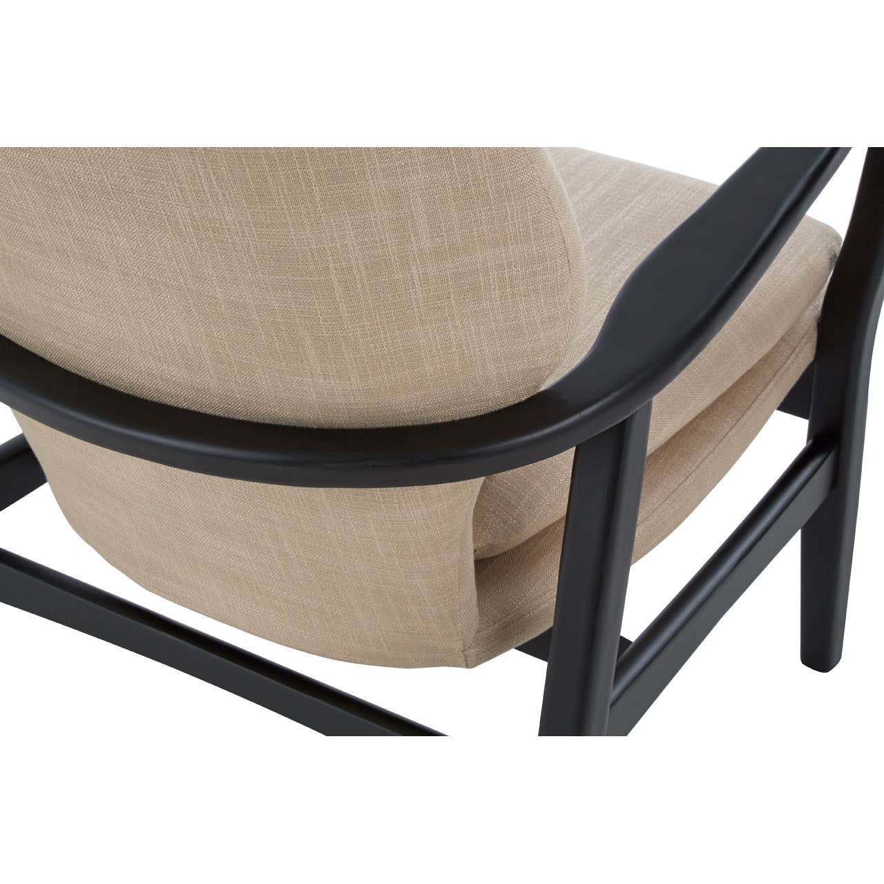 Stockholm Beige Chair With Black Wooden Frame-interia.co.uk