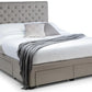 Wilton 4 Drawer 150cm King Bed - Grey Linen