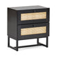 Padstow 2 Drawer Bedside - Black