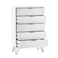 Murano 5 Drawer Chest - Matt White