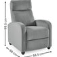 Vivo Grey Chenille Reclining Arm Chair