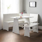Newport Corner Dining Set With Storage Bench - Surf White