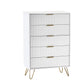 Murano 5 Drawer Chest - Matt White