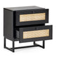 Padstow 2 Drawer Bedside - Black