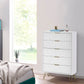 Murano 5 Drawer Chest - Matt White